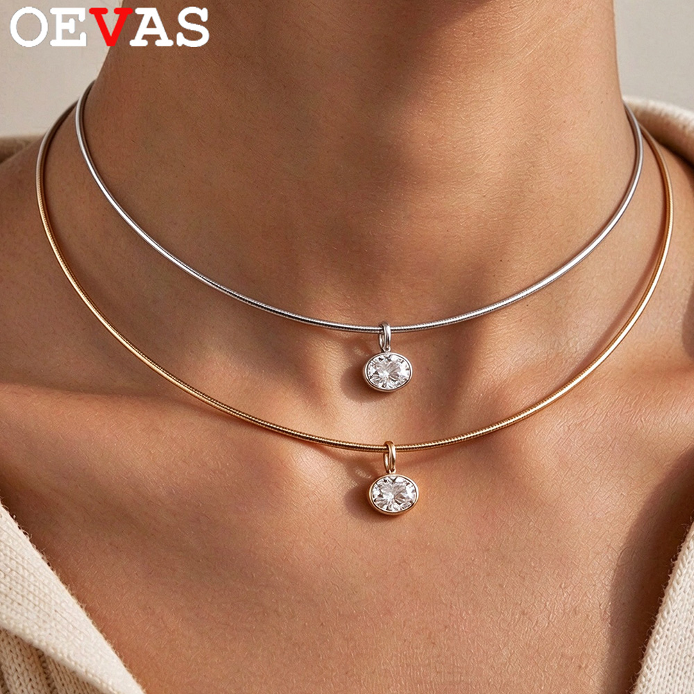 Bezels Set Pendant - OEVAS 2-4CT East West Oval Cut