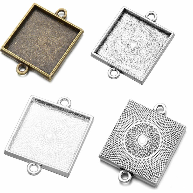 Onebeading Fit 25x25mm Square  - Bezels Set Pendant recension och pris