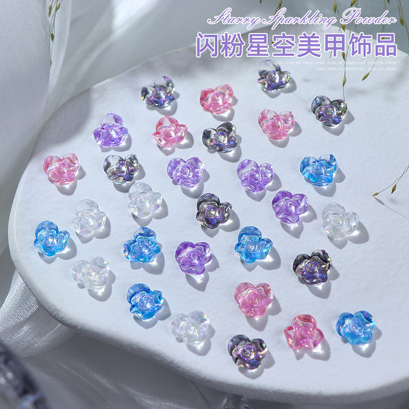 50pcs/pack 10x10mm nail art fi - Resin Glitter Pack recension och pris