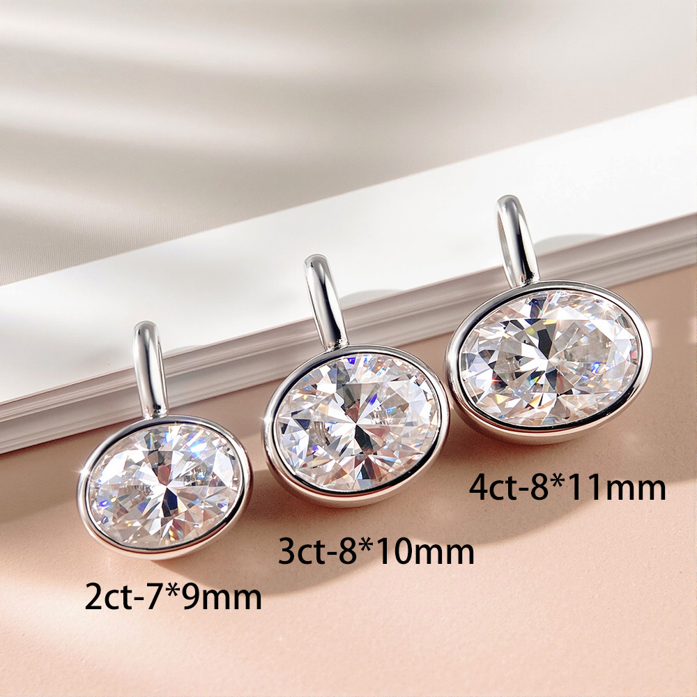 OEVAS 2-4CT East West Oval Cut - Bezels Set Pendant recension och pris
