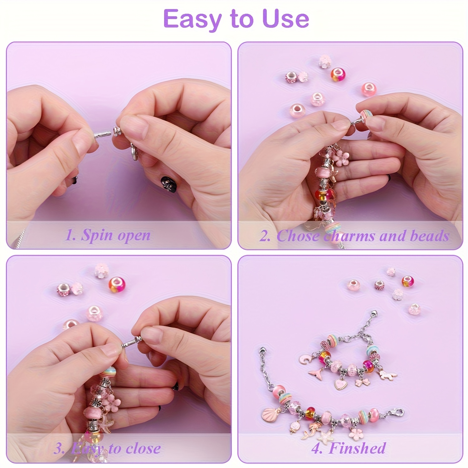 68Pcs Beading Kit with a Viole - Resin Crafts Diy recension och pris